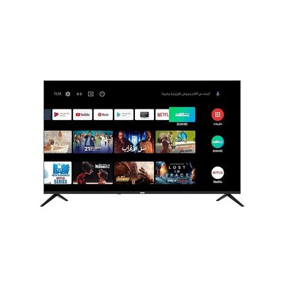 تلفزيون Haier 55 بوصة 4K UHD ذكي Android رسمي مع مساعد Google، Google Play، Netflix، YouTube، Shahid، Wi-Fi، Bluetooth، اللون أسود موديل - H55K6UG - ضمان كامل لمدة عام