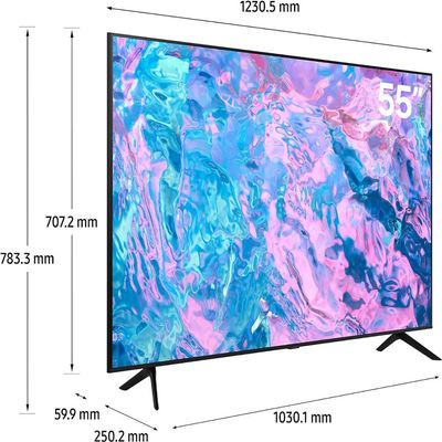 SAMSUNG Smart TV, Crystal UHD 4K, CU7000, 55 Inch, Black, 2023, Crystal Processor 4K, PurColor, Smart Hub, UA55CU7000UXZN