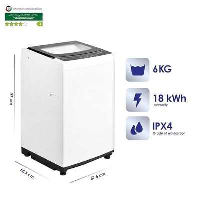 Super General 6 kg fully automatic Top Loading Washing Machine 8 Programs efficient Child-Lock LED Display White Model- SGW-622 | 1 Year Warranty