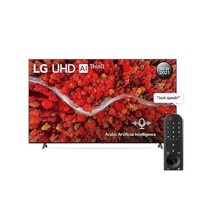 تلفزيون LG 86 بوصة من سلسلة UP80 تصميم شاشة سينمائية 4K Cinema HDR WebOS ذكي مع ThinQ AI - 86UP8050PVB (موديل 2021)
