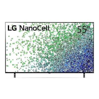تلفزيون LG 55 بوصة من سلسلة NANO80 تصميم شاشة سينمائية 4K Active HDR webOS ذكي مع ThinQ AI Local Dimming - 55NANO80VPA (موديل 2021)