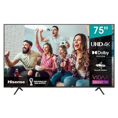 Hisense 75 Inch TV UHD Smart HDR 10/HLG Wifi (2.4GHZ) Bluetooth 5.0 DLNA HDCP Version H.265 decoder - 75A6GE (2021 Model)