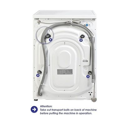Super General 12 kg Front Loading Washing Machine 1400 RPM Washer Energy efficient Hidden LED Display 15 Programs Silver  Model- SGW-12500-HD | 1 Year Warranty 