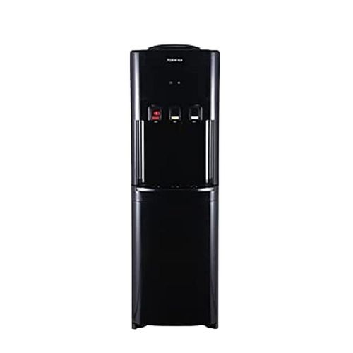 TOSHIBA Top Load Water Dispenser with Hot, Cold &amp; Normal Water options&amp; 20L storage cabinet.RWF W1766TUD1 3 Years Compressor Warranty, Black