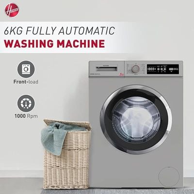 Hoover 6 Kg Front Loading Washing Machine Color Silver Model HWMV610S | 1 Year Full Warranty.