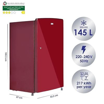 Super General 171 Liter Gross Volume Compact Design Refrigerator Bordeaux Red Beverage Fridge with Lock Freezer Box Defrost Model- SGR-205 | 1 Year Warranty 