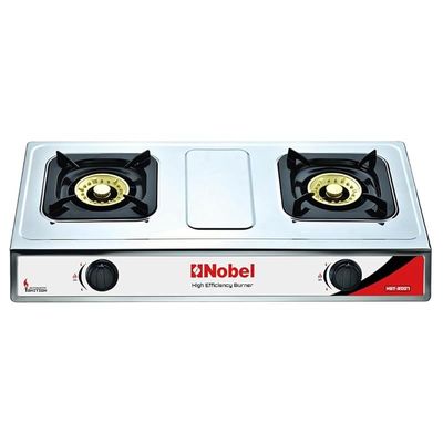 Nobel 2 Burner Gas Stove With Auto Ignition Model-NGT2007 | 1 Year Warranty.