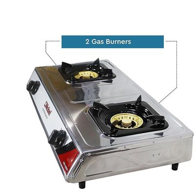 Nobel 2 Burner Gas Stove With Auto Ignition Model-NGT2007 | 1 Year Warranty.