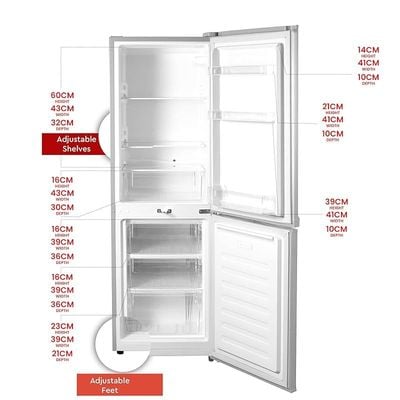 Nobel Fridge With Bottom Mounted Freezer White model: NBF325 | 1 Year Full 5 Years Compressor Warranty