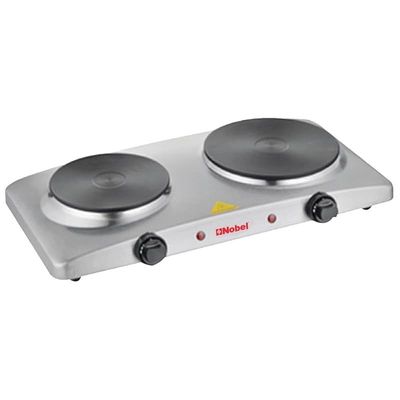 Nobel Hot Plate 2500W Double Silver Color Model-NHP402SS | 1 Year Warranty.