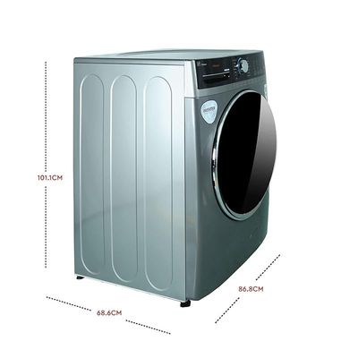 Nobel 21 Kg Front Load Fully Automatic Washer, Drum Material S/Steel, 1300 Maximum Spin Speed, Touch Control, LED Control, 9 Wash Option, 70% Spin Dryer, 68.6 x 101.1 x 86.8 cm Silver, NWM2100