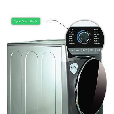 Nobel 21 Kg Front Load Fully Automatic Washer, Drum Material S/Steel, 1300 Maximum Spin Speed, Touch Control, LED Control, 9 Wash Option, 70% Spin Dryer, 68.6 x 101.1 x 86.8 cm Silver, NWM2100