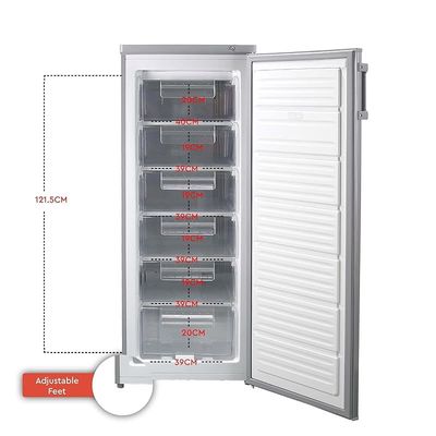 Nobel Upright Freezer 170 Litre 6 Drawer External Handle"Min Model: NUF275S | 1 year manufacturer warranty & 5 Years Compressor Warranty 