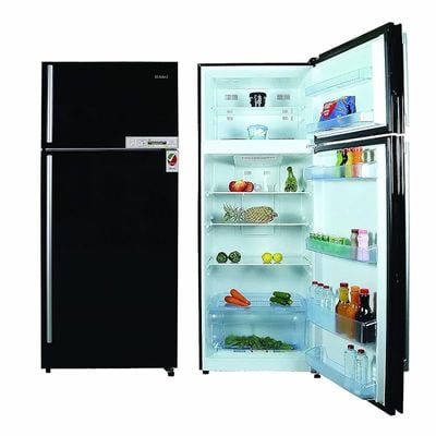 NOBEL REFRIGERATOR DOUBLE DOOR Glass Black 498 No Frost NR500NF