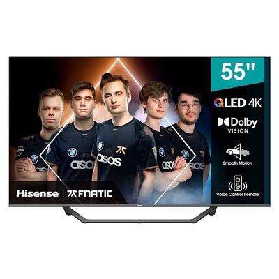 Hisense 55 Inch TV QLED Series 4K Uhd Dolby Vision HDR 60Hz Refresh Rate With Youtube Netflix Freeview Play Shahid VIP OSN HDMI 2.1 And Bluetooth TUB Certificated - 55A7GQE (2021 Model)
