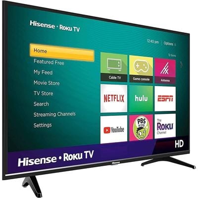 Hisense 32 Inch TV 4K FHD Smart TV, With Dolby Vision HDR, DTS Virtual X, YouTube, Netflix, Freeview Play &amp; Alexa Built-in, Bluetooth &amp; WiFi Black Model 32A4GTUK -1 Year Full Warranty.