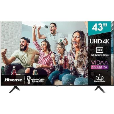 تلفزيون Hisense 43 بوصة UHD Smart HDR 10/HLG Wifi (2.4 جيجا هرتز) بلوتوث 5.0 DLNA HDCP إصدار H.265 وحدة فك الترميز - 43A6GE (موديل 2021)