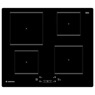 Ariston Built In 60x60cm Induction Electric Hob 4 Cooking Zones Touch Control Panel Power On Indicators Radiant Regulation Easy Cleaning Ceramic Glass Surface Model- AQ0160SNE | 1 Year Full Warranty 