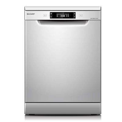Sharp Free Standing Dishwasher 8 Programs 14 Place Settings 3 Layered With Stainless Steel Tub Silver Model-QW-MA814-SS | 1 Year Warranty.