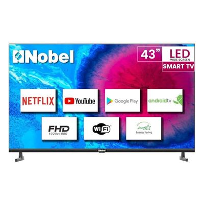Nobel 43 Inches LED-Flat Frame HD Smart Android Black Model-NTV43FHD | 1 Year Warrantry.