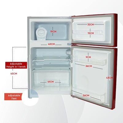 Nobel 110 Liters Refrigerator Double Door Manual Defrost Color Red Model- NR110SS | 1 Year Full 5 Years Compressor Warranty.