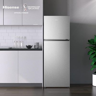 Hisense 418 Liter Refrigerator Double Door Top Mount Silver Model RT418N4ASU"Min 1 year manufacturer warranty"