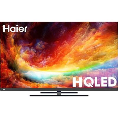 تلفزيون Haier 55 بوصة 4K UHD ذكي Android رسمي مع مساعد Google، Google Play، Netflix، YouTube، Shahid، Wi-Fi، Bluetooth، اللون أسود موديل - H55S6UG - ضمان كامل لمدة عام