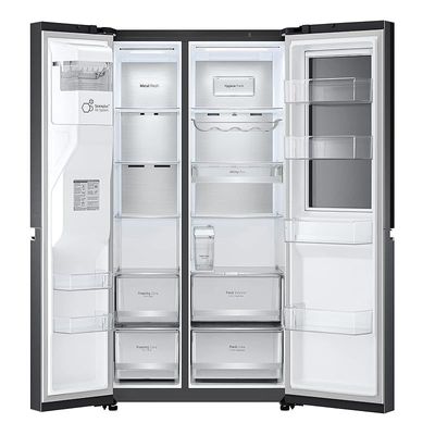 LG 617 Liter Side By Side Refrigerator Interview LINEAR Cooling™ Matte Black Color Model- GRX267CQES | 1 Year Full 10 Year Compressor Warranty.
