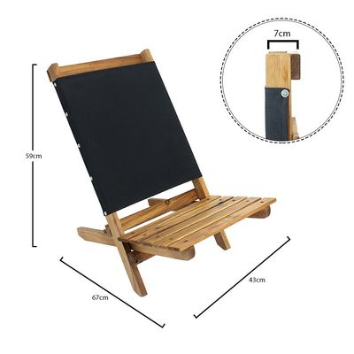 YATAI Pangean Lounger, Durable Hardwood with Heavy Duty Polyester, Easy to Fold and Carry, Wooden Beach Chair, Camping Chair, Foldable Chair, Portable Chair