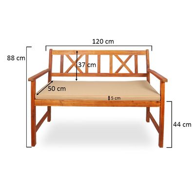 YATAI Acacia Wood Garden Lounge Seating Sofa with Cushions Patio Sofa Seating Wooden Outdoor Balcony Terrace Yard Lawn Furniture