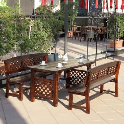 Yatai Solid Wood Outdoor Table & Chair Set Wood Dining Table and Chairs Set Furniture for Arts and Activity