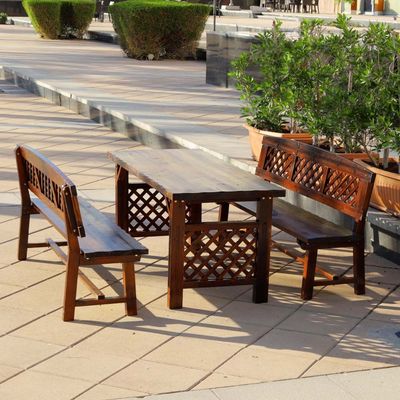 Yatai Solid Wood Outdoor Table & Chair Set Wood Dining Table and Chairs Set Furniture for Arts and Activity