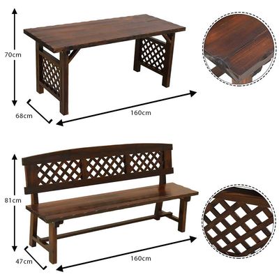 Yatai Solid Wood Outdoor Table & Chair Set Wood Dining Table and Chairs Set Furniture for Arts and Activity