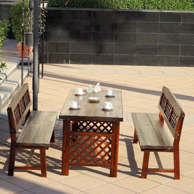 Yatai Solid Wood Outdoor Table & Chair Set Wood Dining Table and Chairs Set Furniture for Arts and Activity