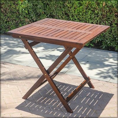 Yatai Foldable Eucalyptus Wood Table - Outdoor Wood Table Dining Table For Garden Furniture Balcony Pool Side and Outdoor Area use