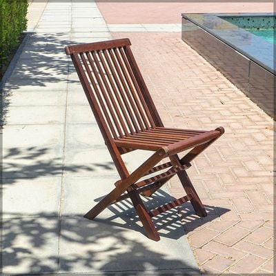 Yatai Foldable Eucalyptus Wood Chair - Outdoor Wood Chair  For Garden Furniture Balcony Pool Side and Outdoor Area use