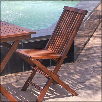 Yatai Foldable Eucalyptus Wood Chair - Outdoor Wood Chair  For Garden Furniture Balcony Pool Side and Outdoor Area use