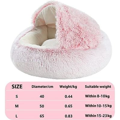 Cat &Dog Pet Bed Comfortable Plush Ultra Soft Cushion Self Warming Pet Bed Made With Faux Fux With Waterproof Bottom Diamater 40CM.