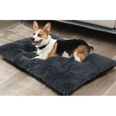 Cat & Dog Pet Bed With Comfortable Plush Ultra Soft Cushion Self Warming Pet Bed Made With Fleece Faux Fux With Waterproof Bottom (Size 80×55CM)