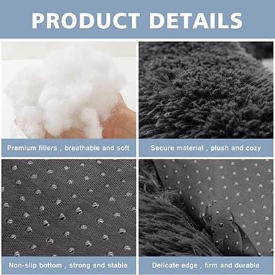 Cat & Dog Pet Bed With Cute Design And Shape Comfortable Plush Ultra Soft Cushion Self Warming Pet Bed Made With Fleece Faux Fux With Waterproof Bottom (Diamater 50CM)