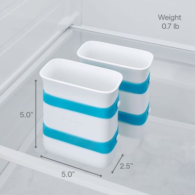 Youcopia FreezeUp Freezer Food Block Maker, A Mold for Freezing Food Bags in Easy-to-Store Blocks, Fridge Storage and Organizer, Quart 2 Pack, BPA-Free, YCA-50403