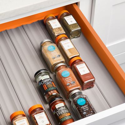 Youcopia SpiceLiner Drawer Organizer, Spice Rack, 10ft Roll, Grey, BPA-Free, YCA-50201