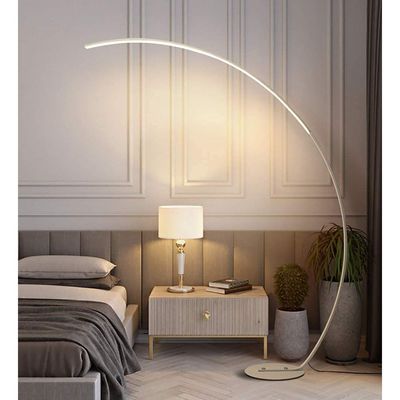 LED Arc Floor Lamp Black, Modern Metal Floor Light with 3 Color Temperatures White