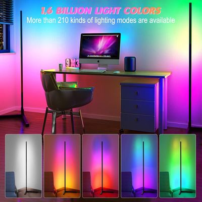 Corner Floor Lamp, 62.2” RGB Color Changing Mood Lighting Corner Lamp with Bluetooth & Remote Control with Music Sync & Timing Function for Living Room, Gaming Room