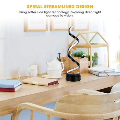 Spiral LED Table Lamp Black