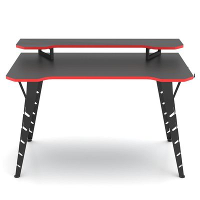 Original Gaming Desk – Laminated Desktop, Heavy-Duty Steel-Legs, Elevated Monitor Platform, Video Game Gadget Hook, - Black