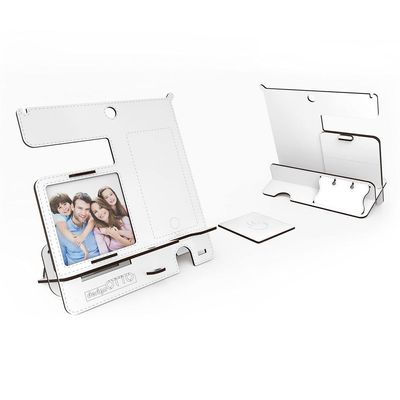 Home Canvas Charging Station Storage Organizer for Multiple Devices Including Phone, Smart Watch, Laptop, Tablet Perfect as an Electronic Organizer Great Gift for Men and Women (white)