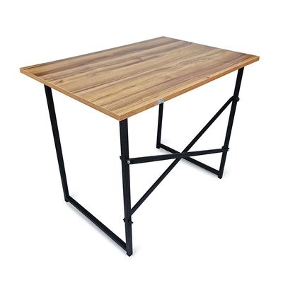 GILA Study Desk 73cmX60cmx90cm Metal Laptop Computer Desk Office Lecture Desk Dining Child Desk Walnut and Black