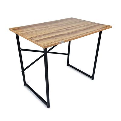 GILA Study Desk 73cmX60cmx90cm Metal Laptop Computer Desk Office Lecture Desk Dining Child Desk Walnut and Black