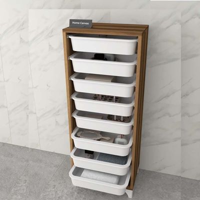 Home Canvas Compo Multifunctional Cabinet (8 Baskets, Walnut)